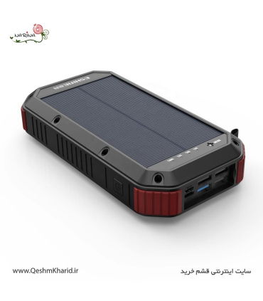 پاوربانک خورشیدی ایشاین 30000 میلی آمپر ایشاین مدل EShine ES983S همراه با شارژ وایرلس پنل خورشیدی و چراغقوه بسیار قوی