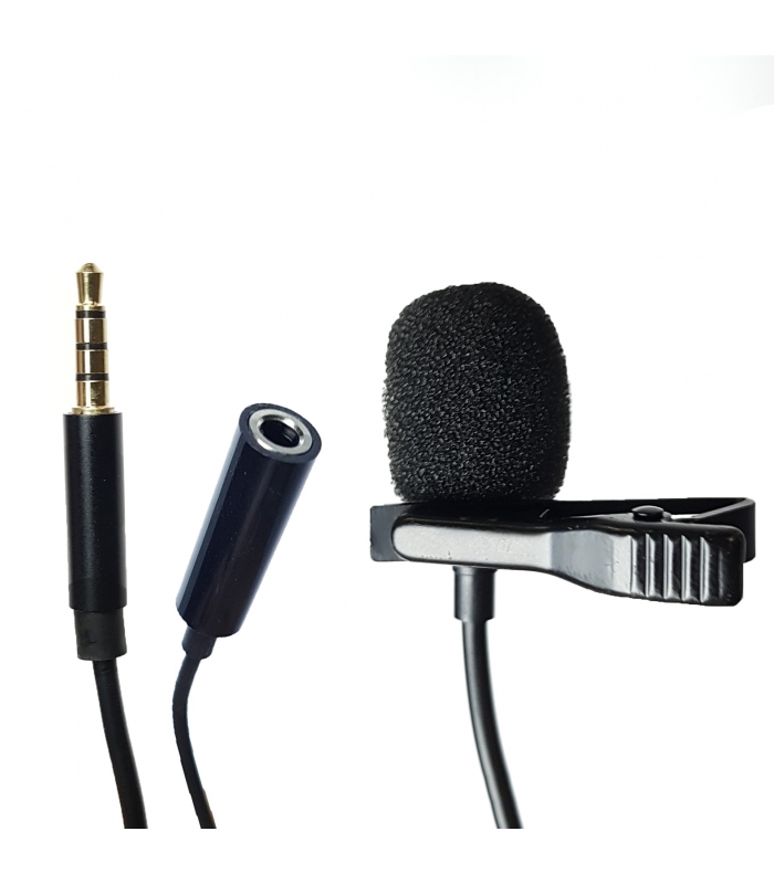 میکروفون یقه ای جک 3.5 mm همراه با خروجی صدا برند لاوالیر Lavalier