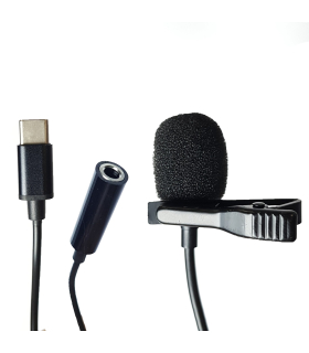 میکروفون یقه ای Type c لاوالیر مدل JH-042A همراه با خروجی صدا برند LAVALIER