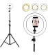 رینگ لایت 10 اینچی + سه پایه قابل تعویض مدل 10 Selfie Ring Light with 210CM Long Tripod Stand & Cell Phone Holder