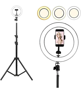 رینگ لایت 10 اینچی + سه پایه قابل تعویض مدل 10 Selfie Ring Light with 210CM Long Tripod Stand & Cell Phone Holder