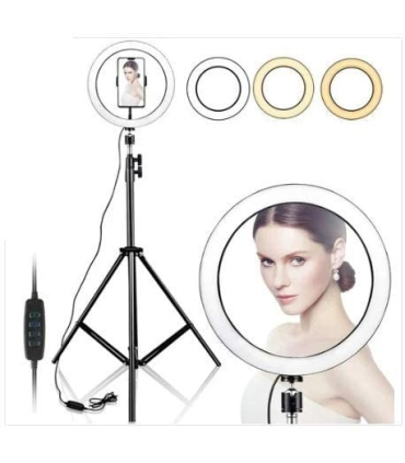 رینگ لایت 10 اینچی + سه پایه قابل تعویض مدل 10 Selfie Ring Light with 210CM Long Tripod Stand & Cell Phone Holder