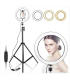 رینگ لایت 10 اینچی + سه پایه قابل تعویض مدل 10 Selfie Ring Light with 210CM Long Tripod Stand & Cell Phone Holder