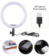 رینگ لایت 10 اینچی + سه پایه قابل تعویض مدل Dimmable 10-Inch LED Ring Light With Tripod Stand WhiteBlack