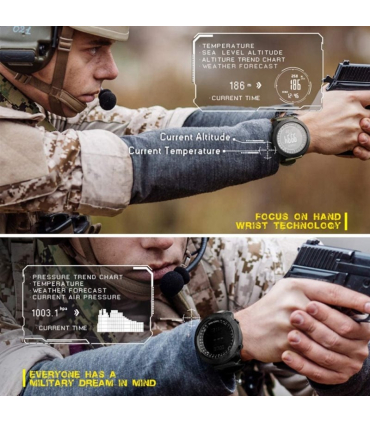 ساعت ضد آب مردانه مدل Men's Outdoor Digital Sports Watch with Altimeter Barometer Compass World Time 50M Waterproof Pedometer Wr