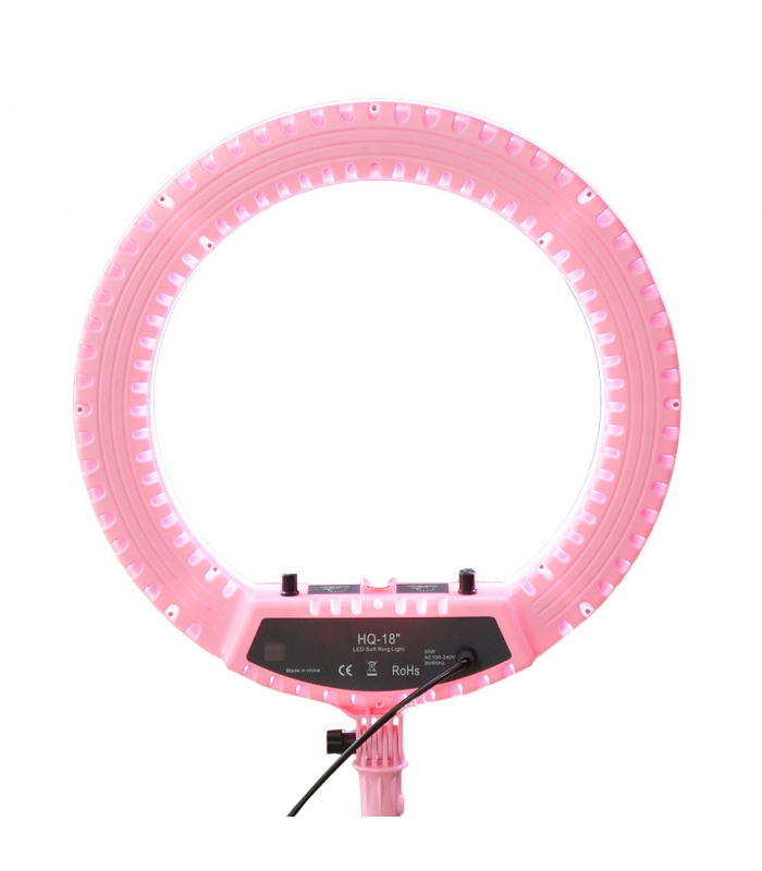  رینگ لایت (نور ثابت) 18 اینچی اچ کیو مدل HQ18 pink ring light 