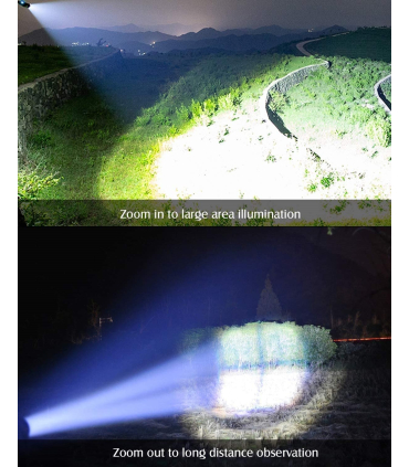 چراغ قوه گاربریل با باتری 5000 لومنس مدل LED XHP70 برند Garberiel 