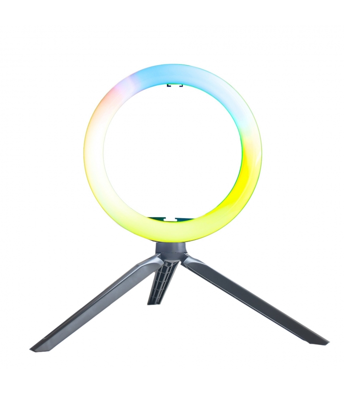 نور ثابت (رینگ لایت) 10 اینچی RGB با سه پایه حرفه ای HQ-10