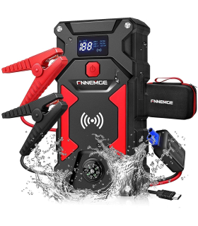استارت اتومبیل دارای پاوربانک شارژر بی سیم 10 واتی FNNEMGE Car Jump Starter 2500A Peak 24800mAh 12V Super Safe Jump Starter