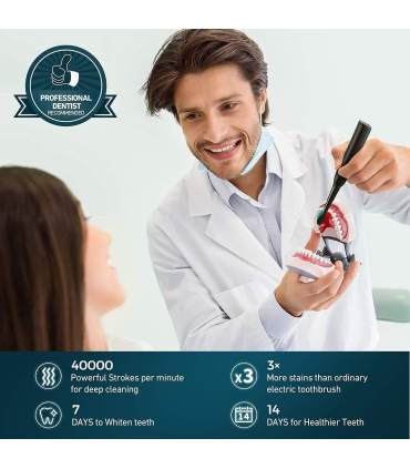 مسواک برقی مدل Epeios Electric Toothbrush, Sonic Toothbrush for Men and Women with 40000VPM 8 Brush Heads 5 Modes