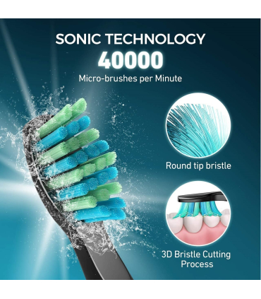مسواک برقی مدل Epeios Electric Toothbrush, Sonic Toothbrush for Men and Women with 40000VPM 8 Brush Heads 5 Modes