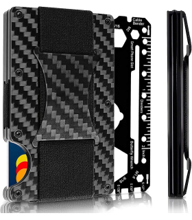 کیف پول باریک مینیمالیستی فیبر کربن تسا USA Credit Card Holder for Men, Money Clip Wallet