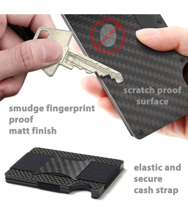 کیف پول باریک مینیمالیستی فیبر کربن تسا USA Credit Card Holder for Men, Money Clip Wallet