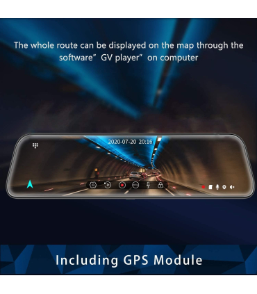 دوربین پشتی ضد آب دید در شب پیشرفته با سنسور سونی GPS مدل WOLFBOX G840H 12' 2.5K Mirror Dash Cam Dvr for 1440P Front and 1080P