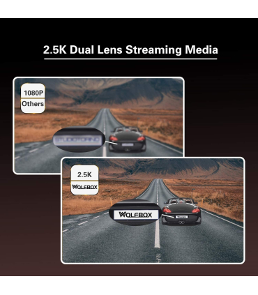 دوربین پشتی ضد آب دید در شب پیشرفته با سنسور سونی GPS مدل WOLFBOX G840H 12' 2.5K Mirror Dash Cam Dvr for 1440P Front and 1080P