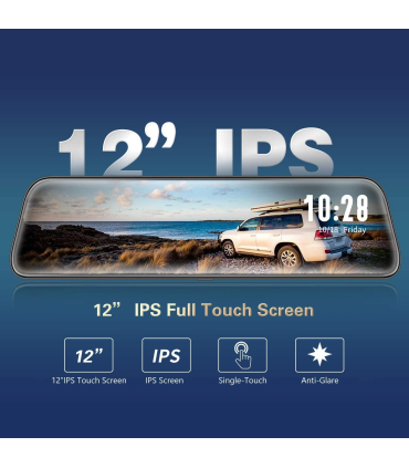 دوربین پشتی ضد آب دید در شب پیشرفته با سنسور سونی GPS مدل WOLFBOX G840H 12' 2.5K Mirror Dash Cam Dvr for 1440P Front and 1080P