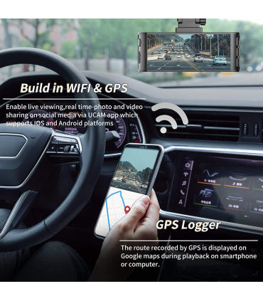 دوربین اتومبیل مدل WOLFBOX REDTIGER Mini Dash Cam 4K Car Camera with Built-in WiFi GPS Front 4K/2.5K and Rear 1080P Dual