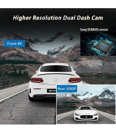 دوربین اتومبیل مدل WOLFBOX REDTIGER Mini Dash Cam 4K Car Camera with Built-in WiFi GPS Front 4K/2.5K and Rear 1080P Dual