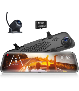 دوربین پشتی اتومبیل مدل WOLFBOX G840S 12' Mirror Dash Cam Backup Camera 1296P Dual Lens Smart Rear View Mirror Camera