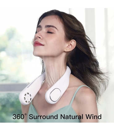 پنکه گردن قابل پوشیدن Omez نکه شخصی قابل حمل USB قابل شارژ بدون دست مدل Omez Wearable Bladeless Neck Fan 360° Cooling Hanging