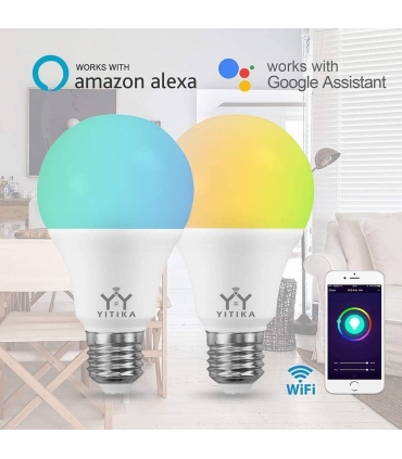 لامپ هوشمند 8W RGB مدل 9W RGB Smart LED Light Bulb Dimmable E27 WiFi LED Magic Lamp AC 110V 220V Work with Alexa Google