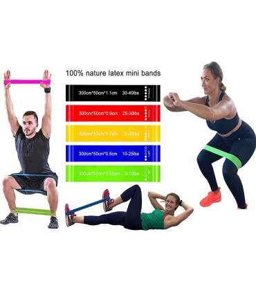 لاتکس بدنسازی-تجهیزات مناسب یوگا ورزش مدل 5PCS 100% original Latex Resistance Band fitness bands Latex Gym Strength Training