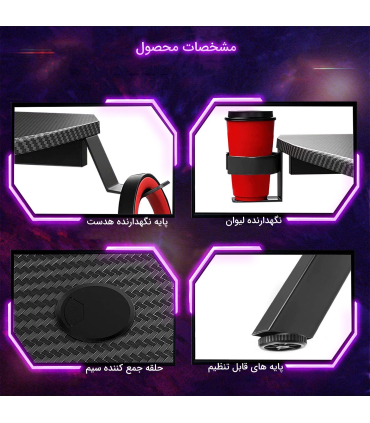 میز گیمینگ اسپنور 100 سانتی متری با نگهدارنده برند SPNOR