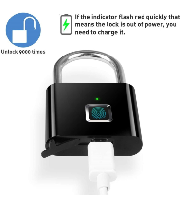 قفل درب الکترونیکی AICase تشخیص اثر انگشت - قفل ضد سرقت امنیتی بدون کلید هوشمند Fingerprint Padlock AICase Electronic Door Lock