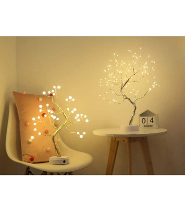 چراغ برای اتاق خواب AMERTEER USB Pearl Decorative Led Shimmer Tree Desk Lamp Touch Switch Led Light