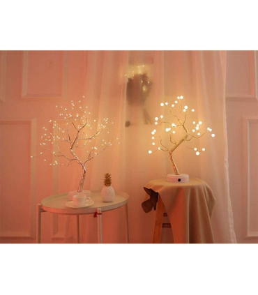 چراغ برای اتاق خواب AMERTEER USB Pearl Decorative Led Shimmer Tree Desk Lamp Touch Switch Led Light