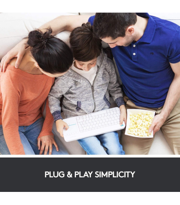 کلیدهای چند رسانه ای قابل تنظیم Logitech Plus Wireless Livingroom Keyboard with Touchpad - زمان تحویل 3 تا 4 هفته کاری