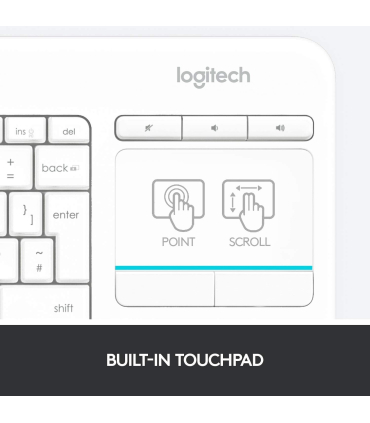کلیدهای چند رسانه ای قابل تنظیم Logitech Plus Wireless Livingroom Keyboard with Touchpad - زمان تحویل 3 تا 4 هفته کاری