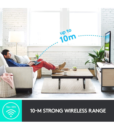 کلیدهای چند رسانه ای قابل تنظیم Logitech Plus Wireless Livingroom Keyboard with Touchpad - زمان تحویل 3 تا 4 هفته کاری