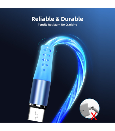 کابل شارژ مگنتی گرین پورت مدل M1A3 GR برند GreenPort همراه با سری تایپ C + آیفون + میکرو