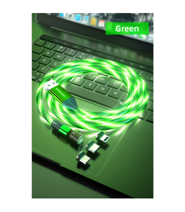 کابل شارژ مگنتی گرین پورت مدل A03M05 RD برند GreenPort همراه با سری تایپ C + آیفون + میکرو