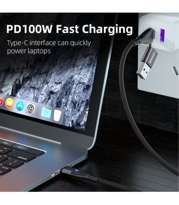 کابل فست شارژ با 3 کانکتور Lightning - Type-c - Micro-USB - چرخش 360 درجه مغناطیسی - خروجی انتقال داده - 6 حالت شارژ A02M11