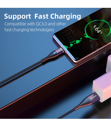 کابل فست شارژ با 3 کانکتور Lightning - Type-c - Micro-USB - چرخش 360 درجه مغناطیسی - خروجی انتقال داده - 6 حالت شارژ A02M11