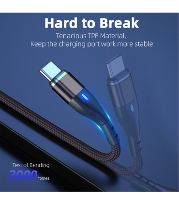 کابل فست شارژ با 3 کانکتور Lightning - Type-c - Micro-USB - چرخش 360 درجه مغناطیسی - خروجی انتقال داده - 6 حالت شارژ A02M11