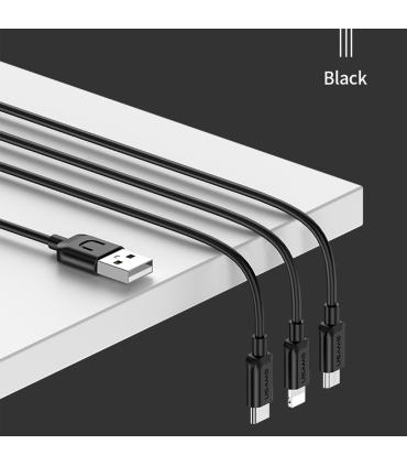 کابل شارژ چندراه یوسمز 1.2m مدل US-SJ324 3IN1 WH برند Usams