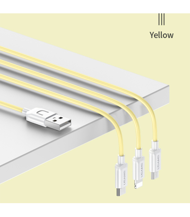کابل شارژ چندراه یوسمز 1.2m مدل US-SJ324 3IN1 WH برند Usams
