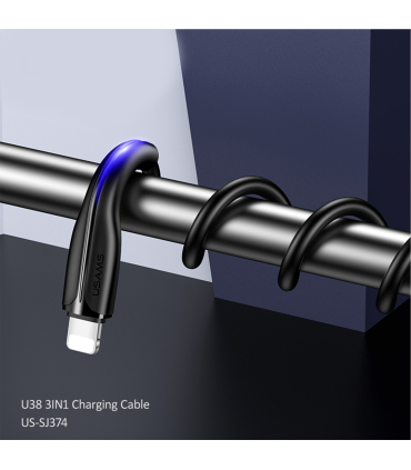 کابل شارژ چندراه یوسمز 1m مدل US-SJ374 3IN1 BK برند Usams