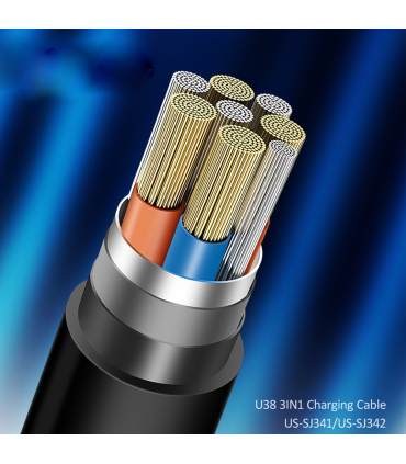 کابل شارژ چندراه یوسمز 1m مدل US-SJ374 3IN1 BK برند Usams