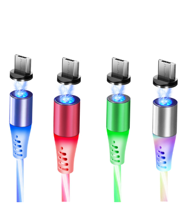 کابل شارژ مگنتی گرین پورت مدل M1A3 GR برند GreenPort همراه با سری تایپ C + آیفون + میکرو