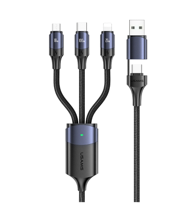 کابل شارژ چندراه یوسمز 1.2m مدل US-SJ511 U71 BK برند Usams