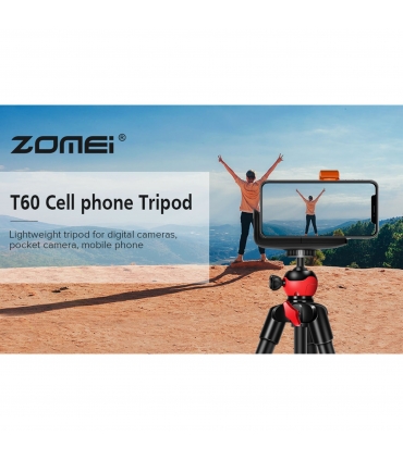 سه پایه زومی دوربین عکاسی مدل ZOMEI T60 | حداکثر ارتفاع 1340mm | جنس آلومینیوم