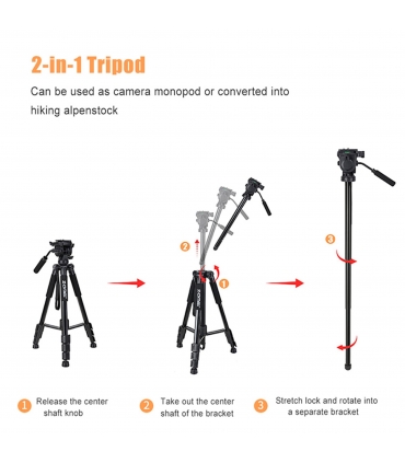 سه پایه زومی دوربین عکاسی مدل ZOMEI Q310 - حداکثر ارتفاع 1650mm - جنس آلومینیوم