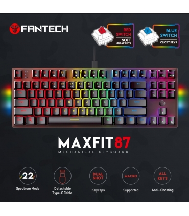 کیبورد گیمینگ فنتک مدل MAXFIT87 MK856 Anti-ghosting برند FANTECH