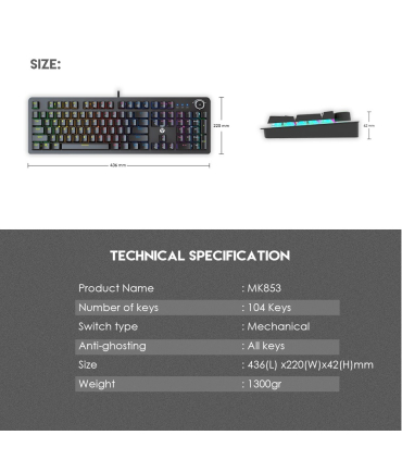 کیبورد گیمینگ فنتک مدل MK853 Max Power RGB برند FANTECH