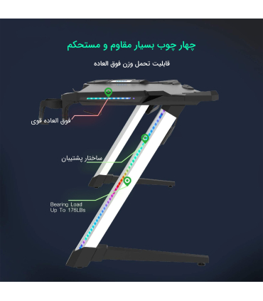 میز گیمینگ ووردرن با پایه های RGB رنگارنگ مدل Z-Shaped برند Vordern