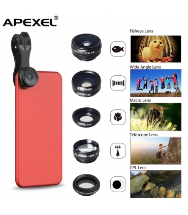 ست 5 عددی لنز موبایل برند اپکسل مدل Apexel APL-DG5H
